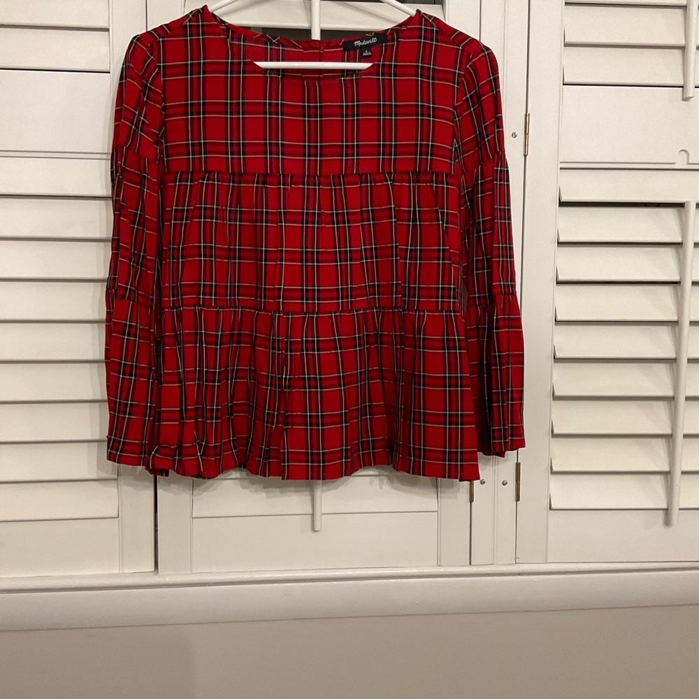 Madewell Plaid Top Small